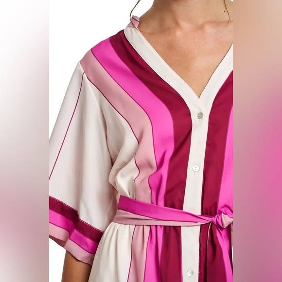 🩷CIEBON-Carmine Stripe Elbow Sleeve Shirtdress🩷 - Picture 3 of 13